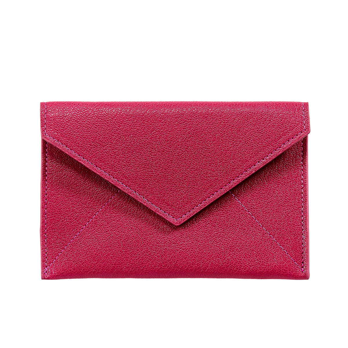 Graphic Image Medium Envelope Azalea Goatskin Leather