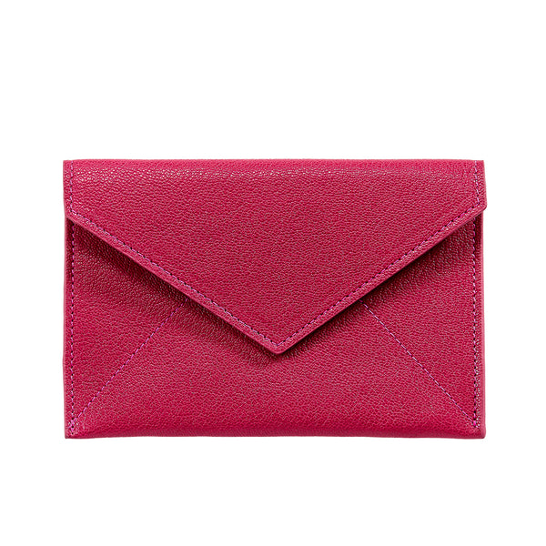 Medium Envelope  Pink Goatskin Leather – Graphic Image