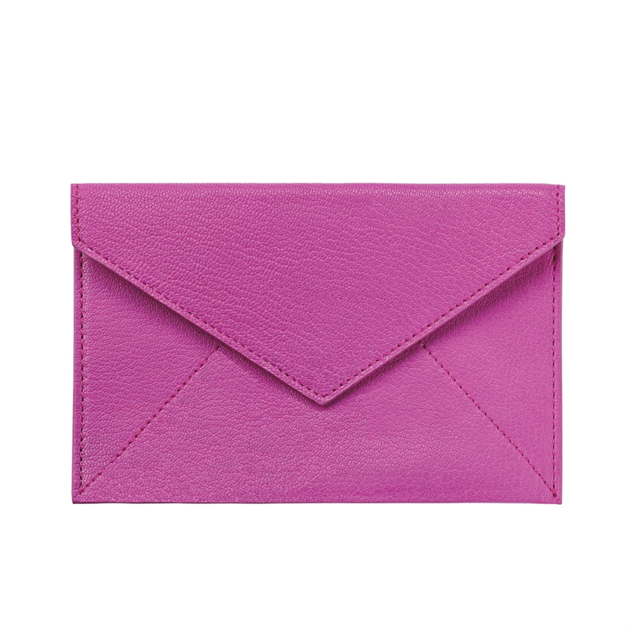 Graphic Image Medium Envelope Pink Goatskin Leather