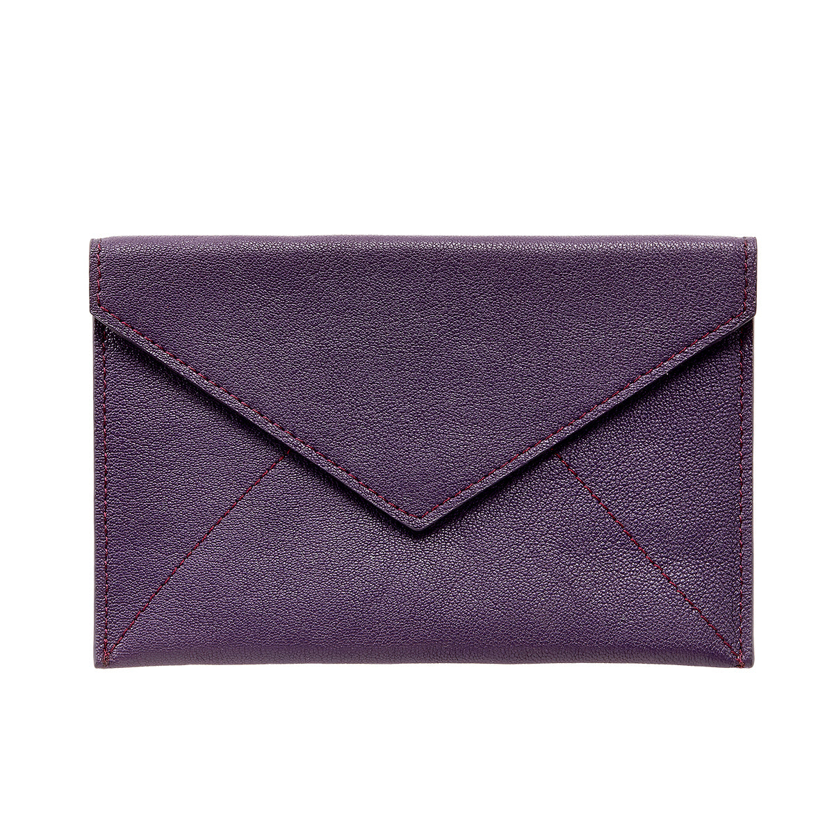 Graphic Image Medium Envelope Purple Goatskin Leather