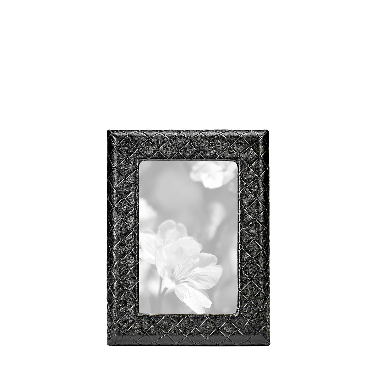 Graphic Image 4 X 6 Woven Frame Black Embossed Woven Italian Leather