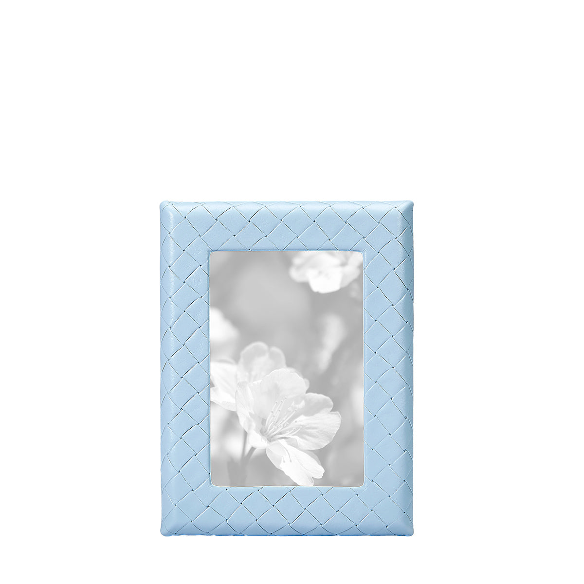 Graphic Image 4 X 6 Woven Frame Light Blue Embossed Woven Italian Leather