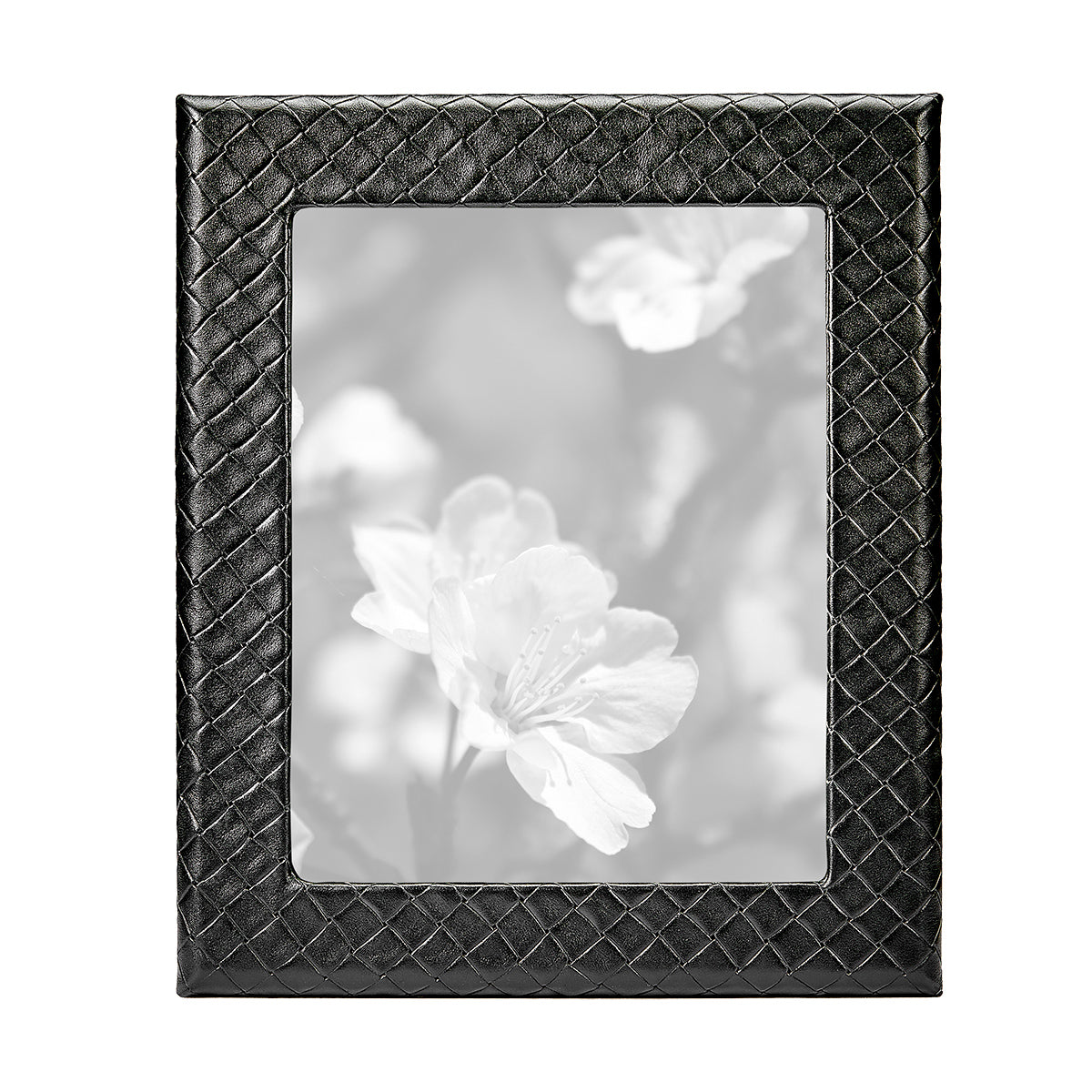 Graphic Image 8 X 10 Woven Frame Black Embossed Woven Italian Leather