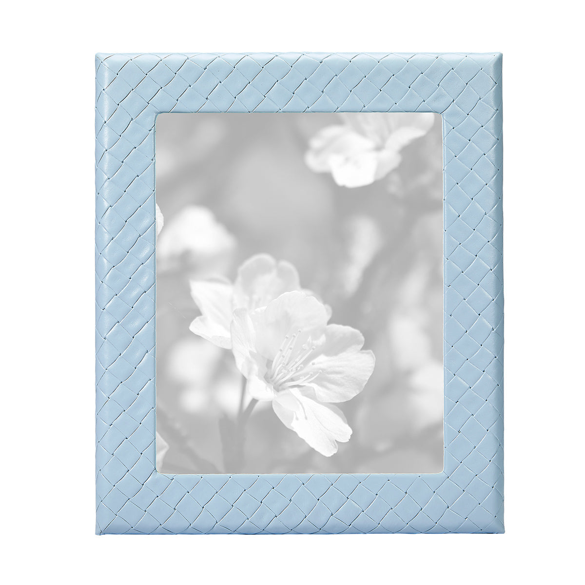 Graphic Image 8 X 10 Woven Frame Light Blue Embossed Woven Italian Leather