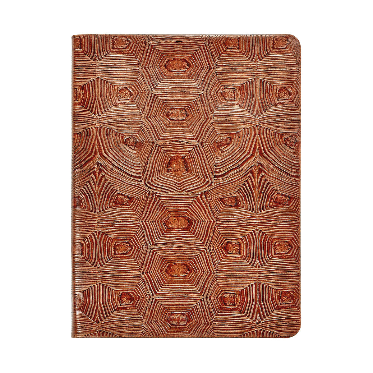 Graphic Image 9 Flexible Cover Journal Brown Tortoise Embossed Leather