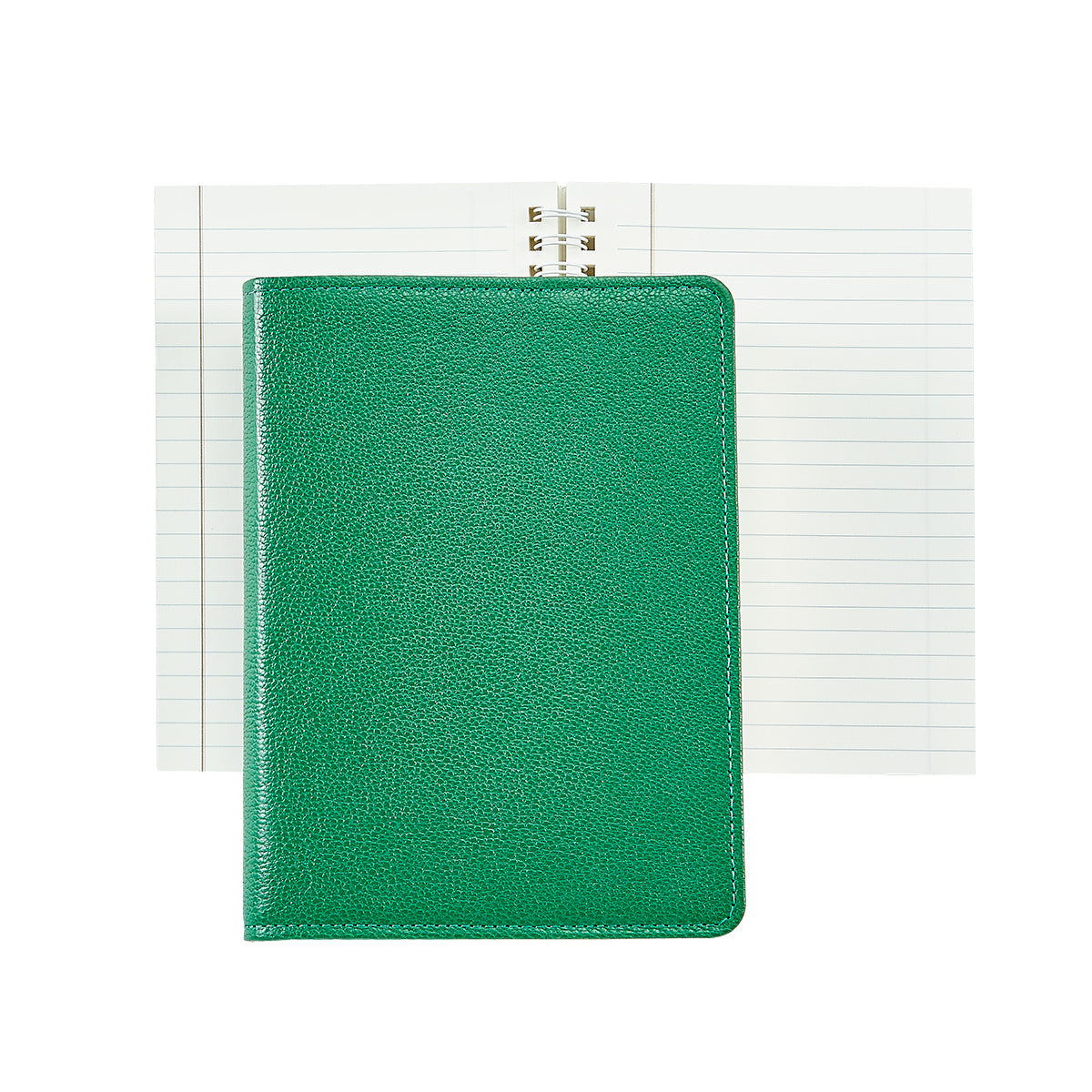 Graphic Image 7 Wire-O-Notebook Green Goatskin Leather