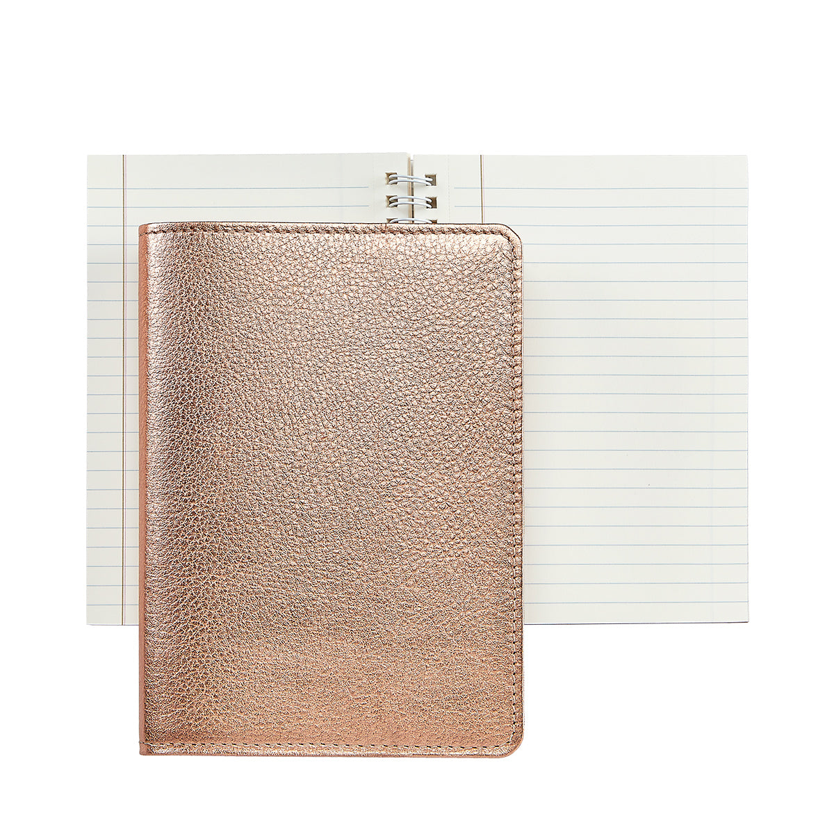 Graphic Image 7 Wire-O-Notebook Rose Gold Metallic Goatskin Leather