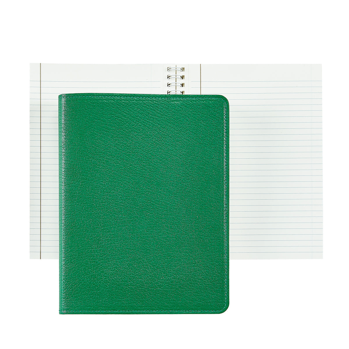 Graphic Image 9 Wire-O-Notebook Green Goatskin Leather