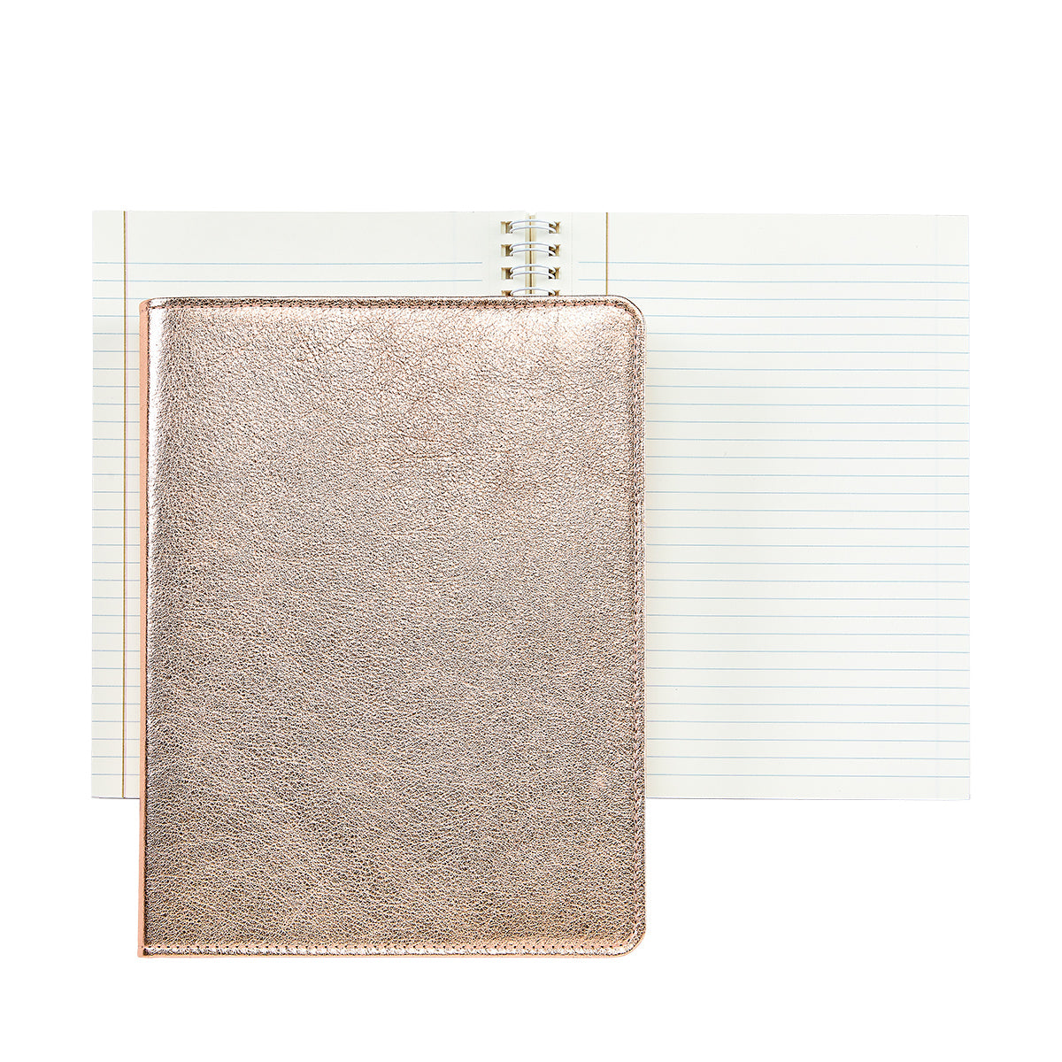 Graphic Image 9 Wire-O-Notebook Rose Gold Metallic Goatskin Leather