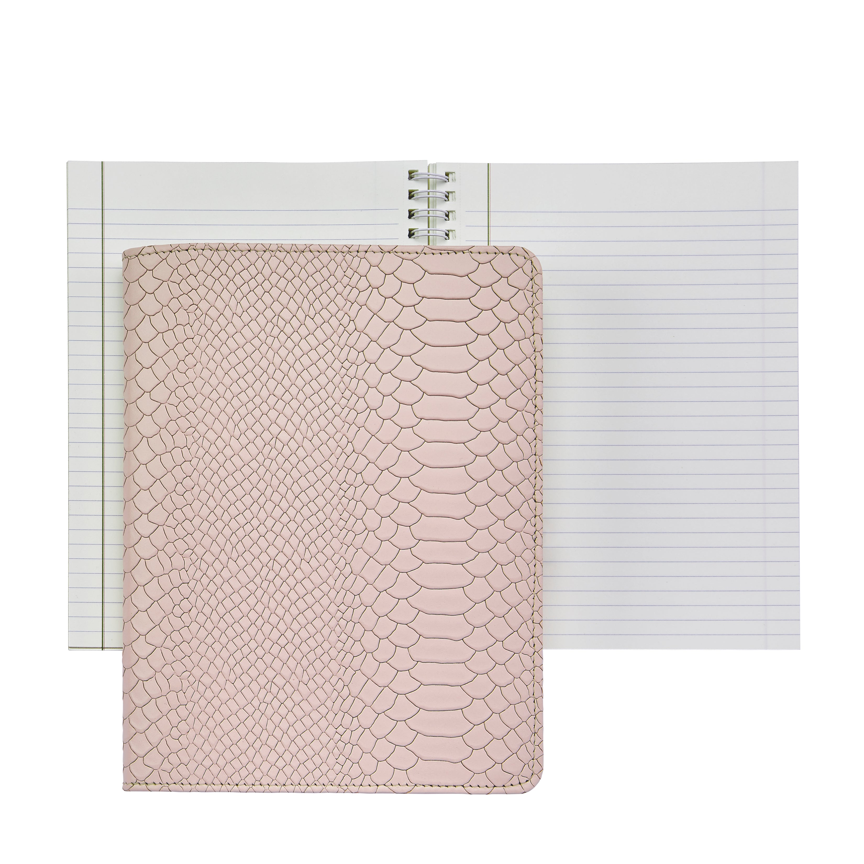 Graphic Image 9 Wire-O-Notebook Petal Pink Embossed Python Leather