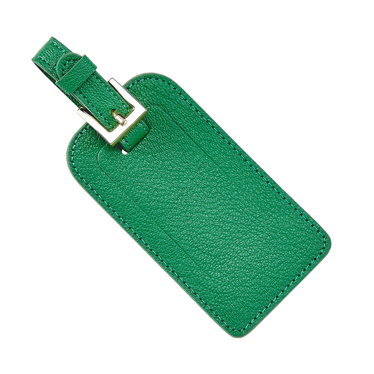 Graphic Image Luggage Tag Green Goatskin Leather