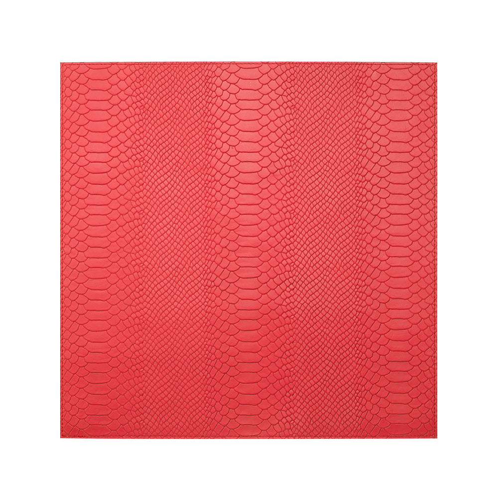 Graphic Image Leather Square Placemats - Set Of 2 Poppy Embossed Python Leather