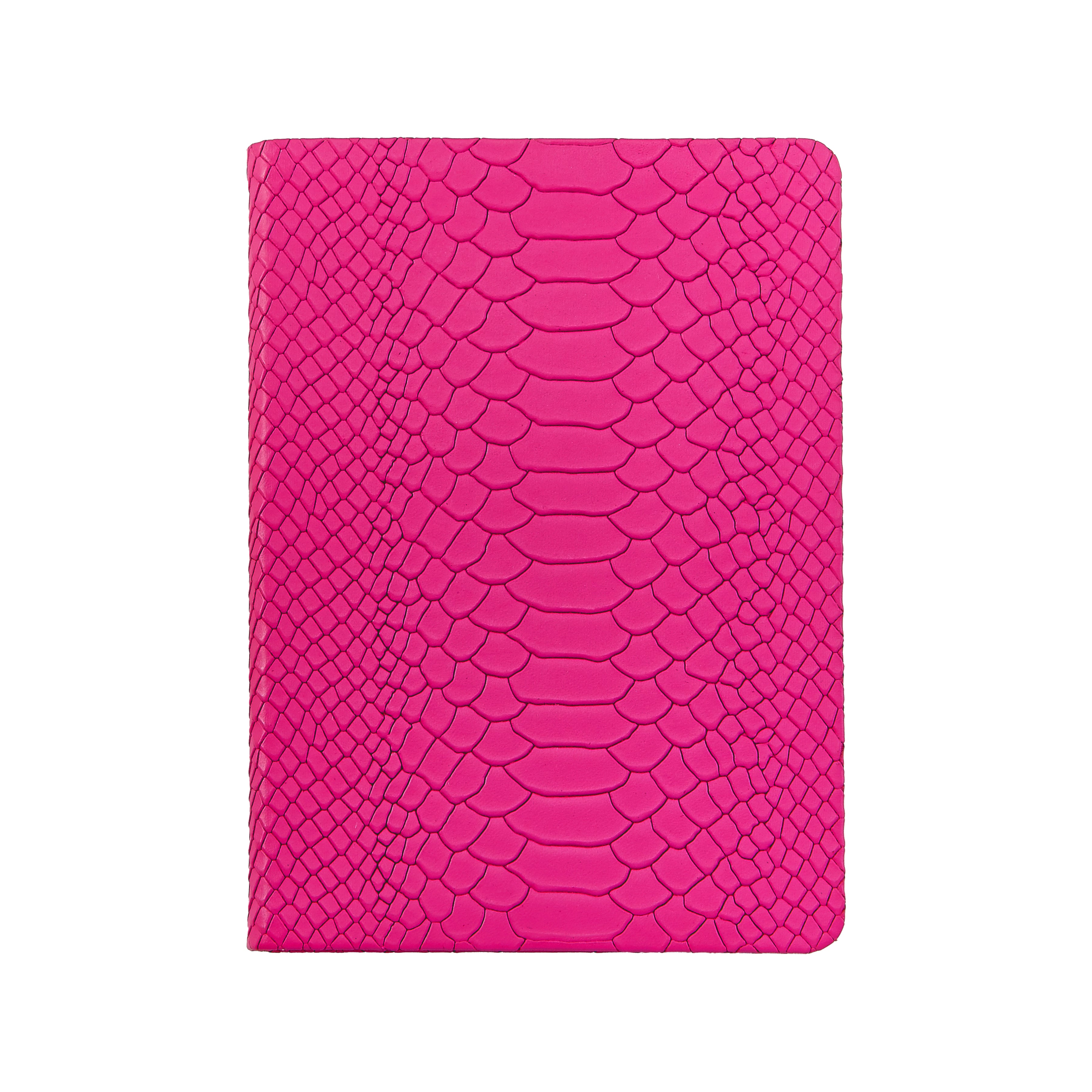 Graphic Image Medium Travel Journal Hot Pink Embossed Python Leather