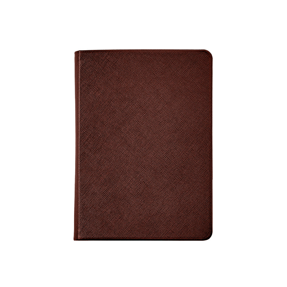 Graphic Image 7 X 5 Medium Travel Journal Brown Saffiano Leather