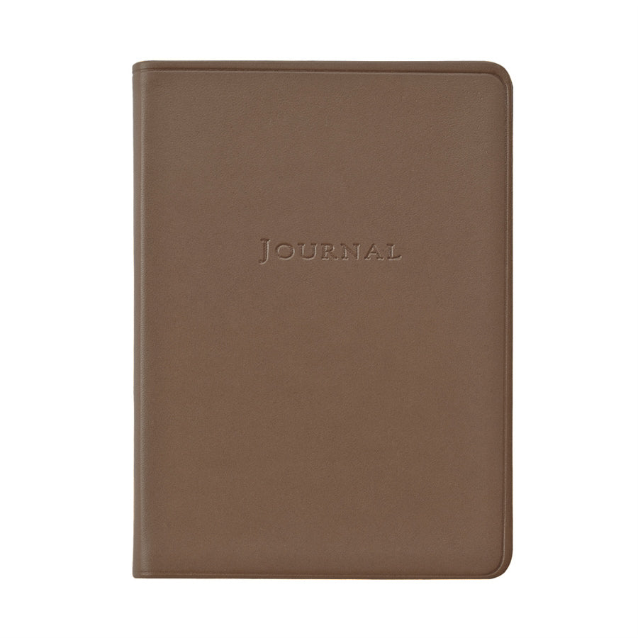 Graphic Image Medium Travel Journal Taupe Traditional Leather