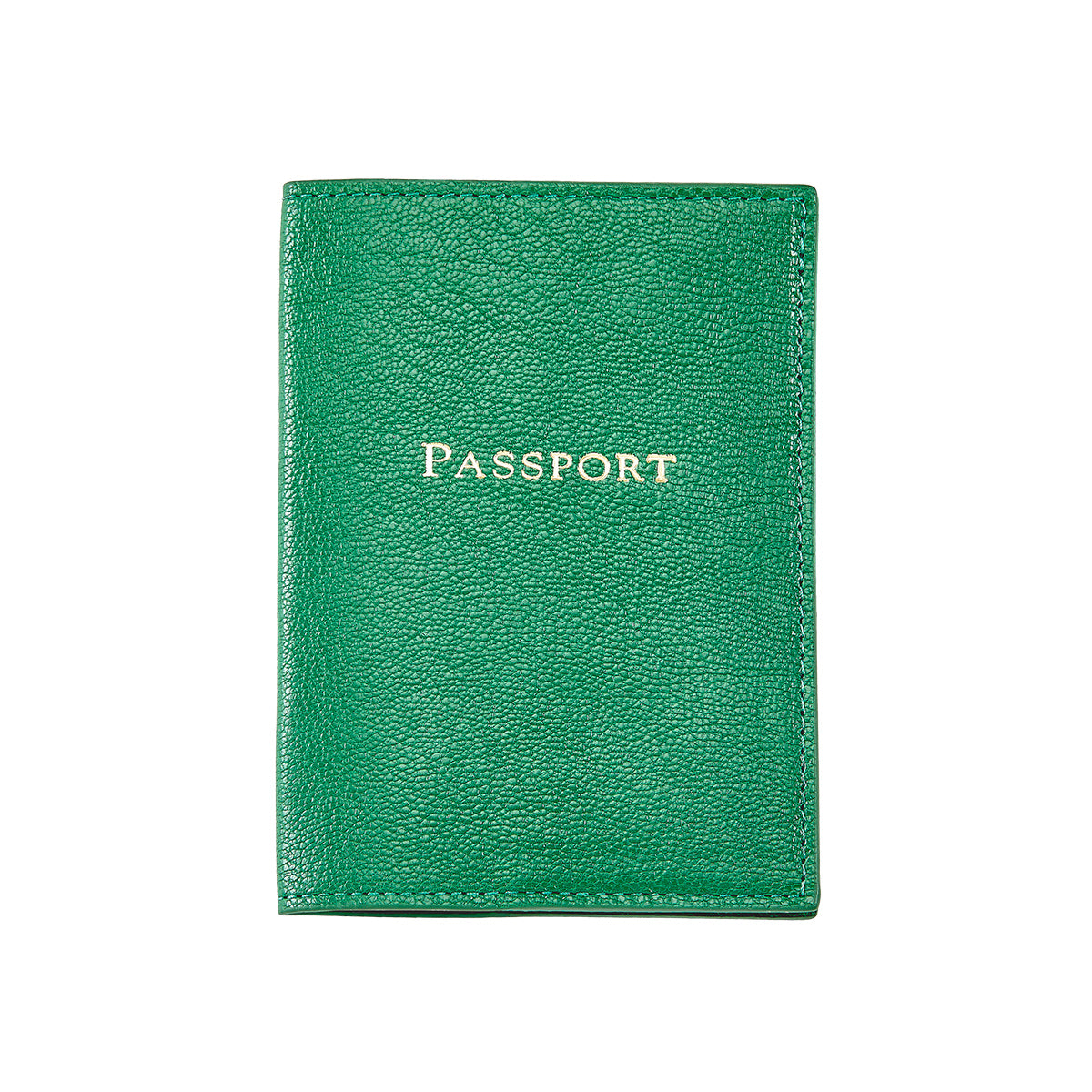 Graphic Image Passport Holder Green Goatskin Leather