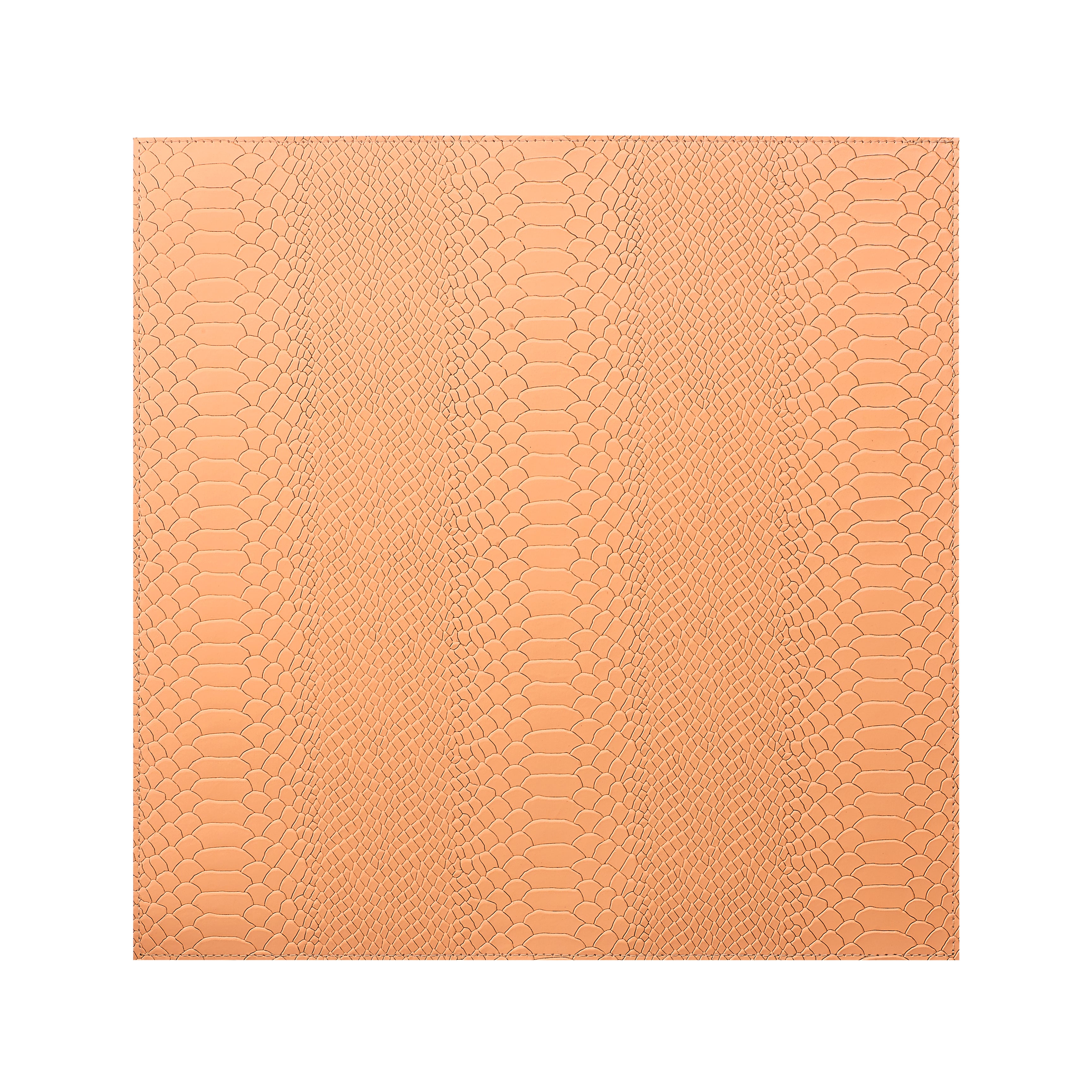 Graphic Image Leather Square Placemats - Set Of 2 Melon Embossed Python Leather