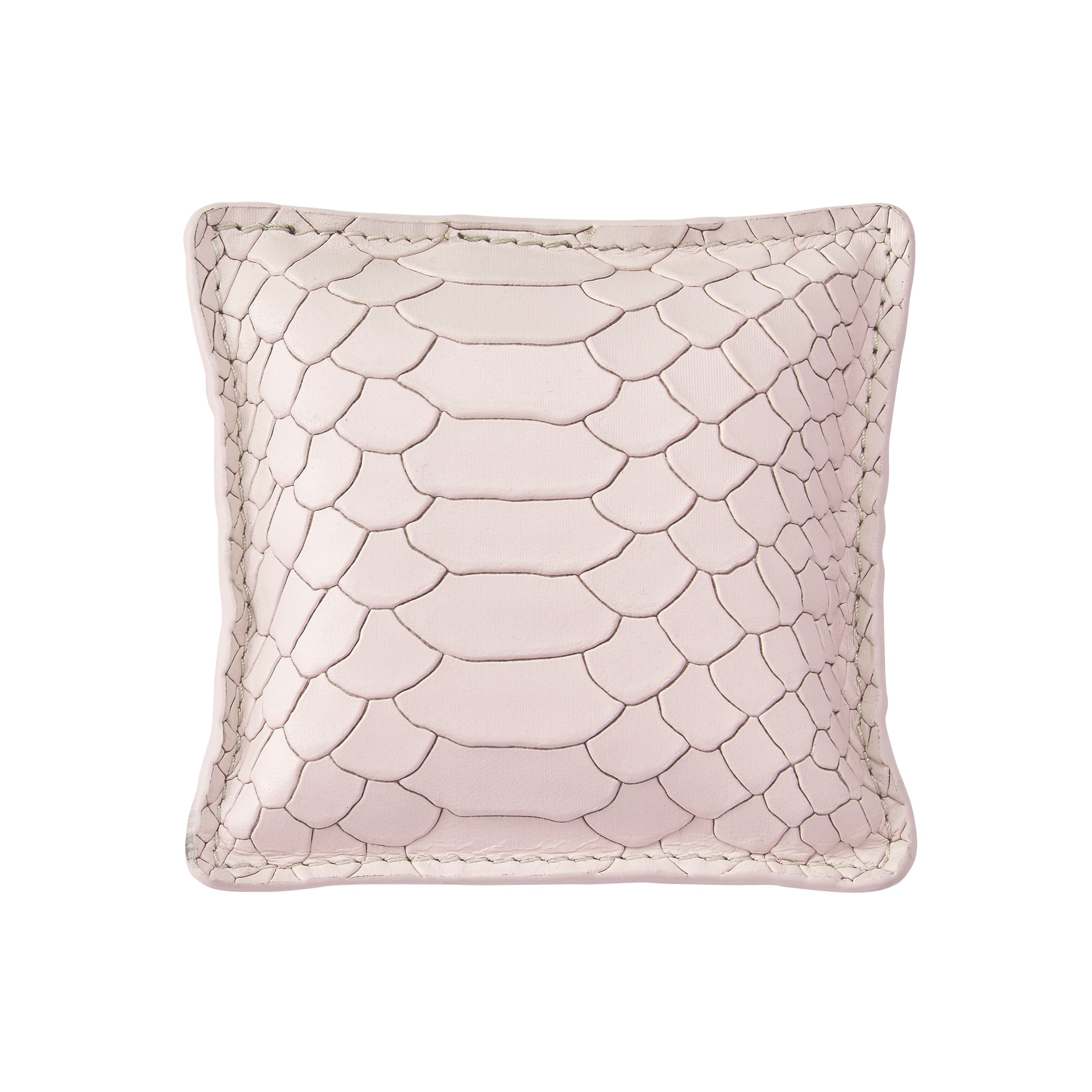 Graphic Image Square Paperweight Petal Pink Embossed Python Leather