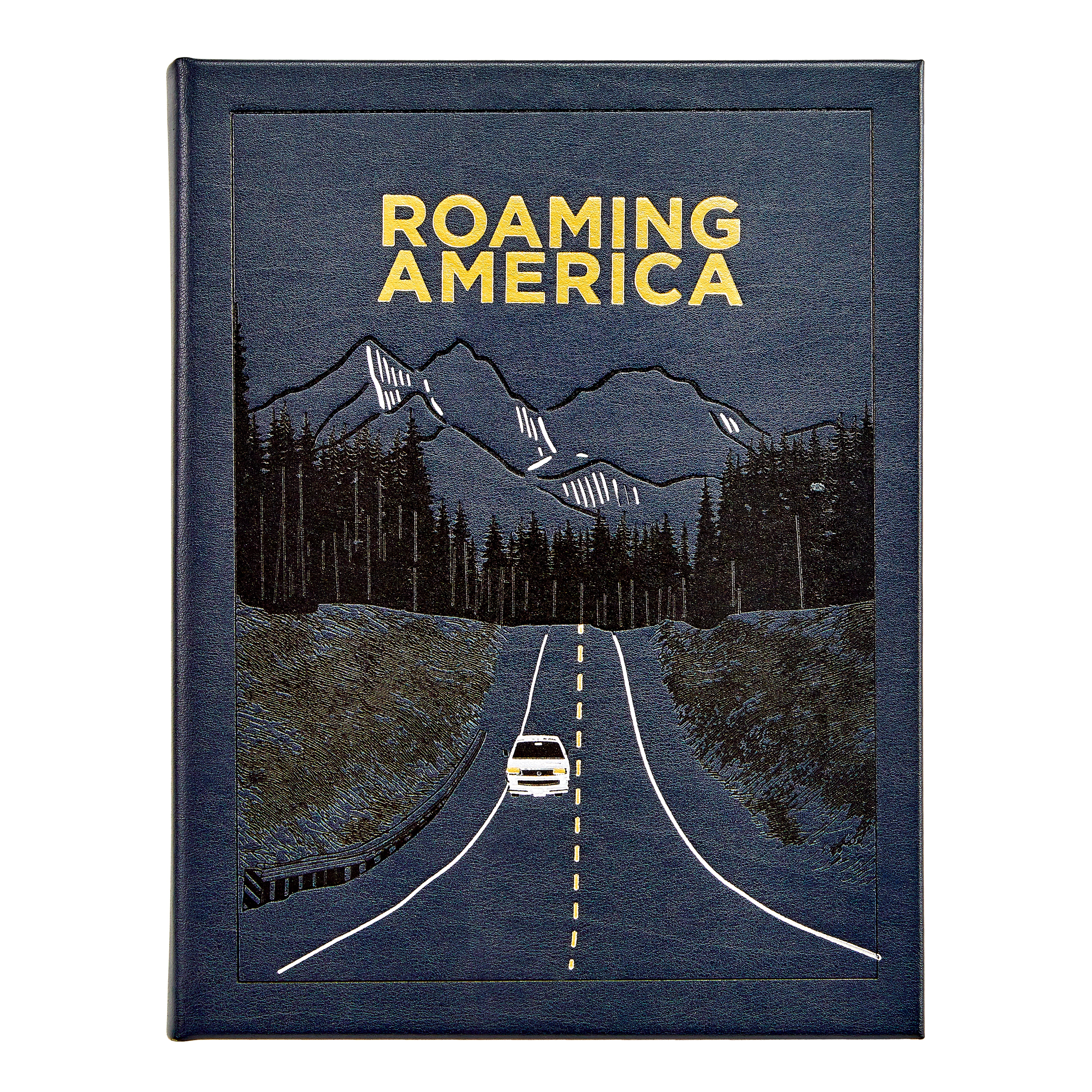Graphic Image Roaming America Navy Bonded Leather