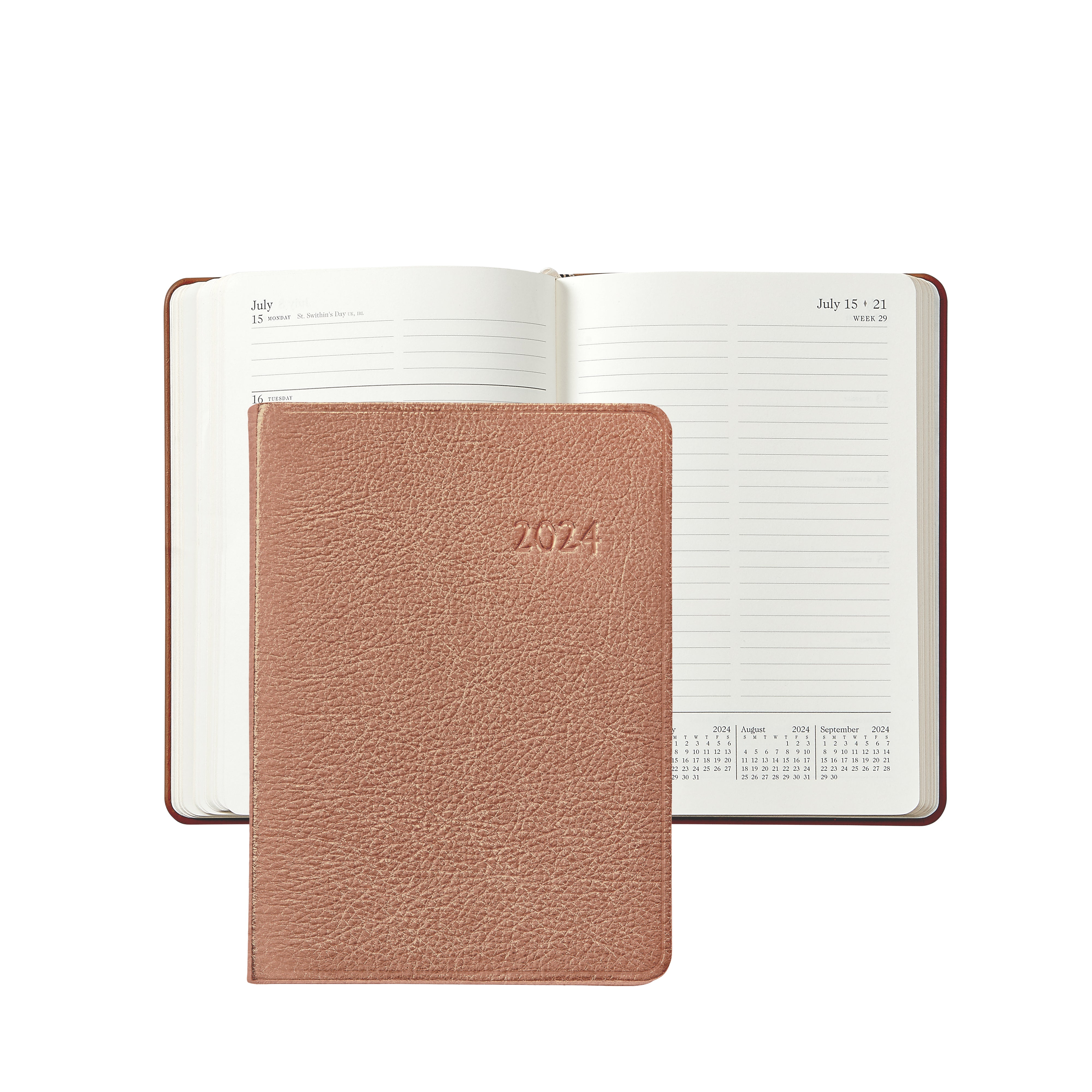 Graphic Image 2024 Notebook Rose Gold Goatskin Leather