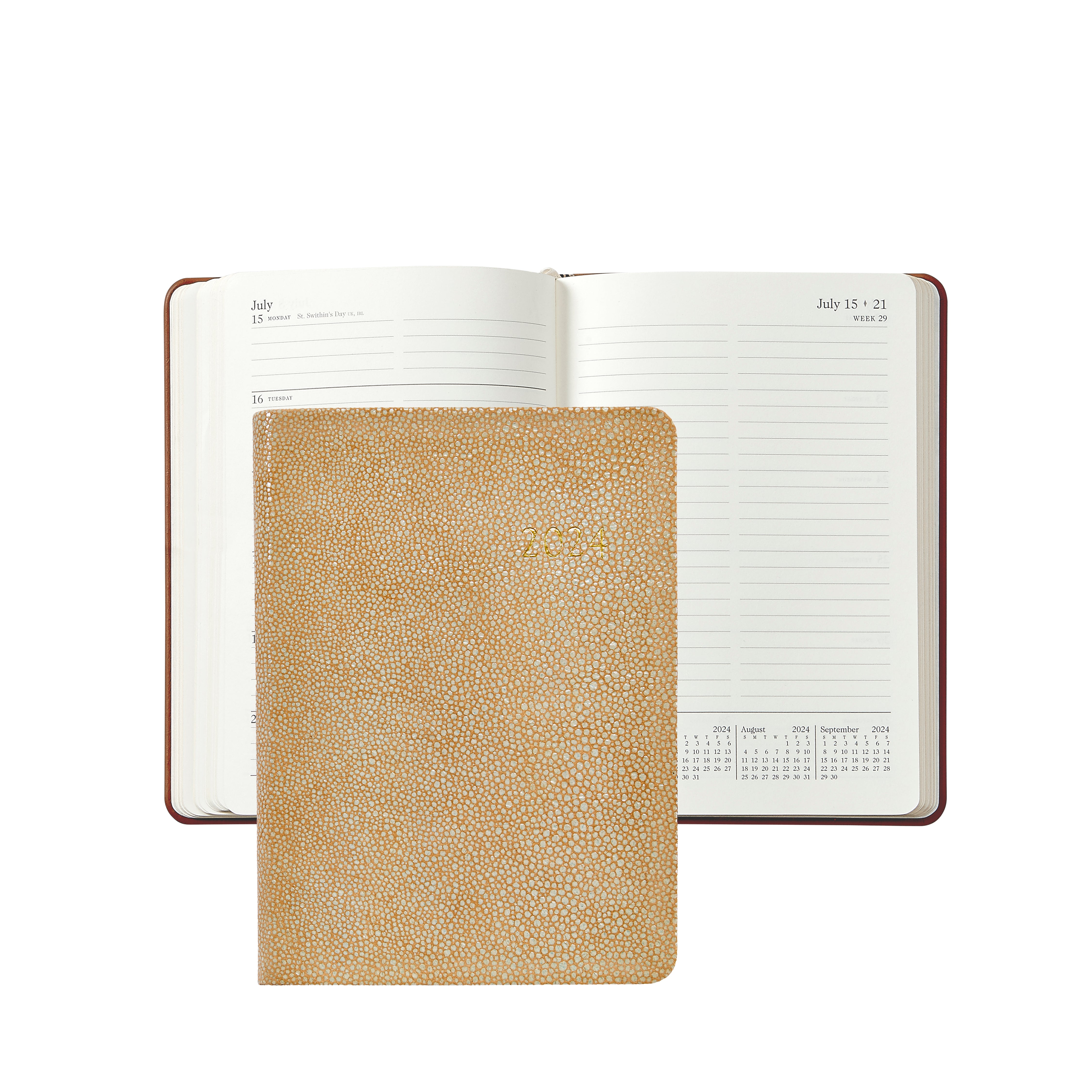 Graphic Image 2024 Notebook Embossed Sand Shagreen Leather