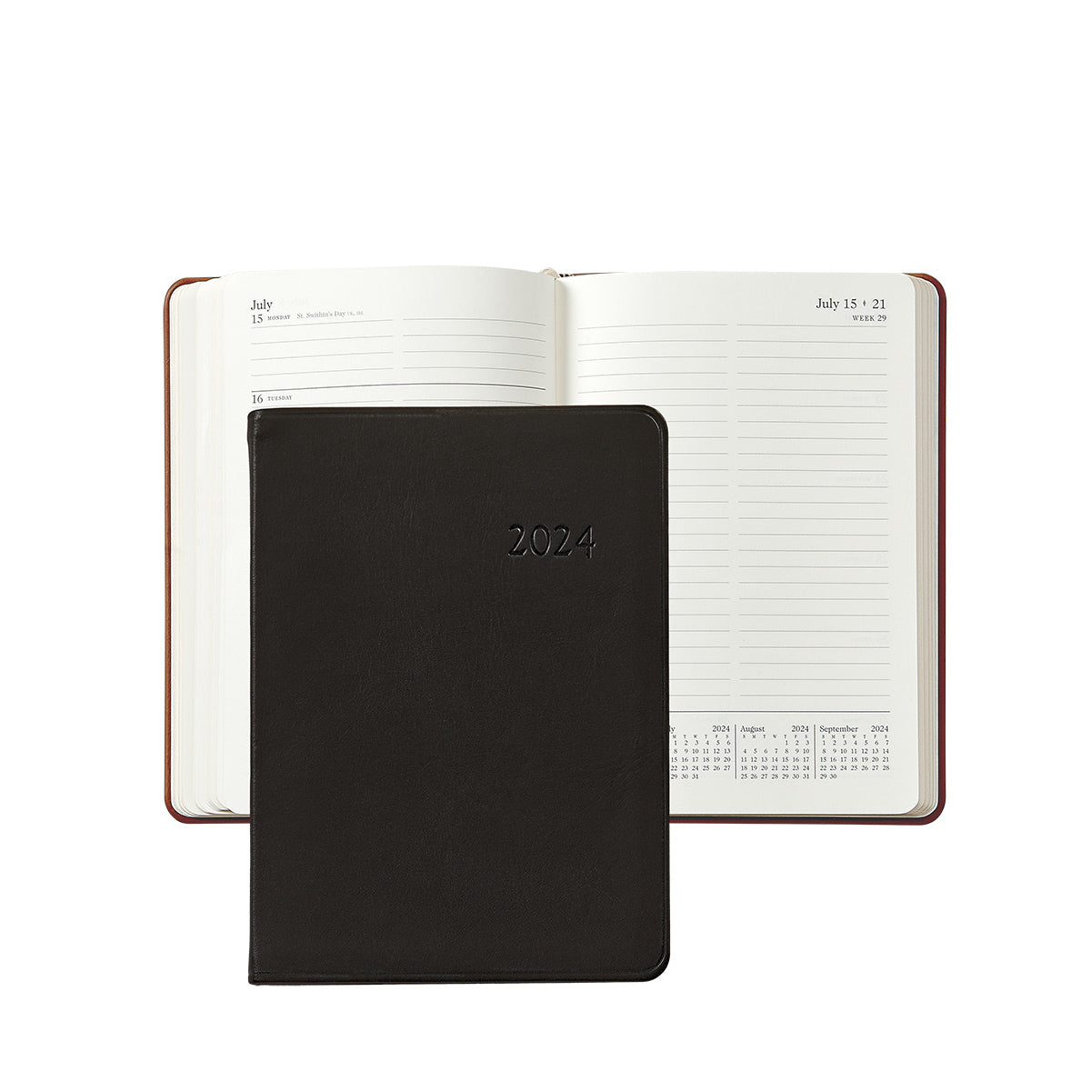 Graphic Image 2024 Notebook Black Traditional Leather