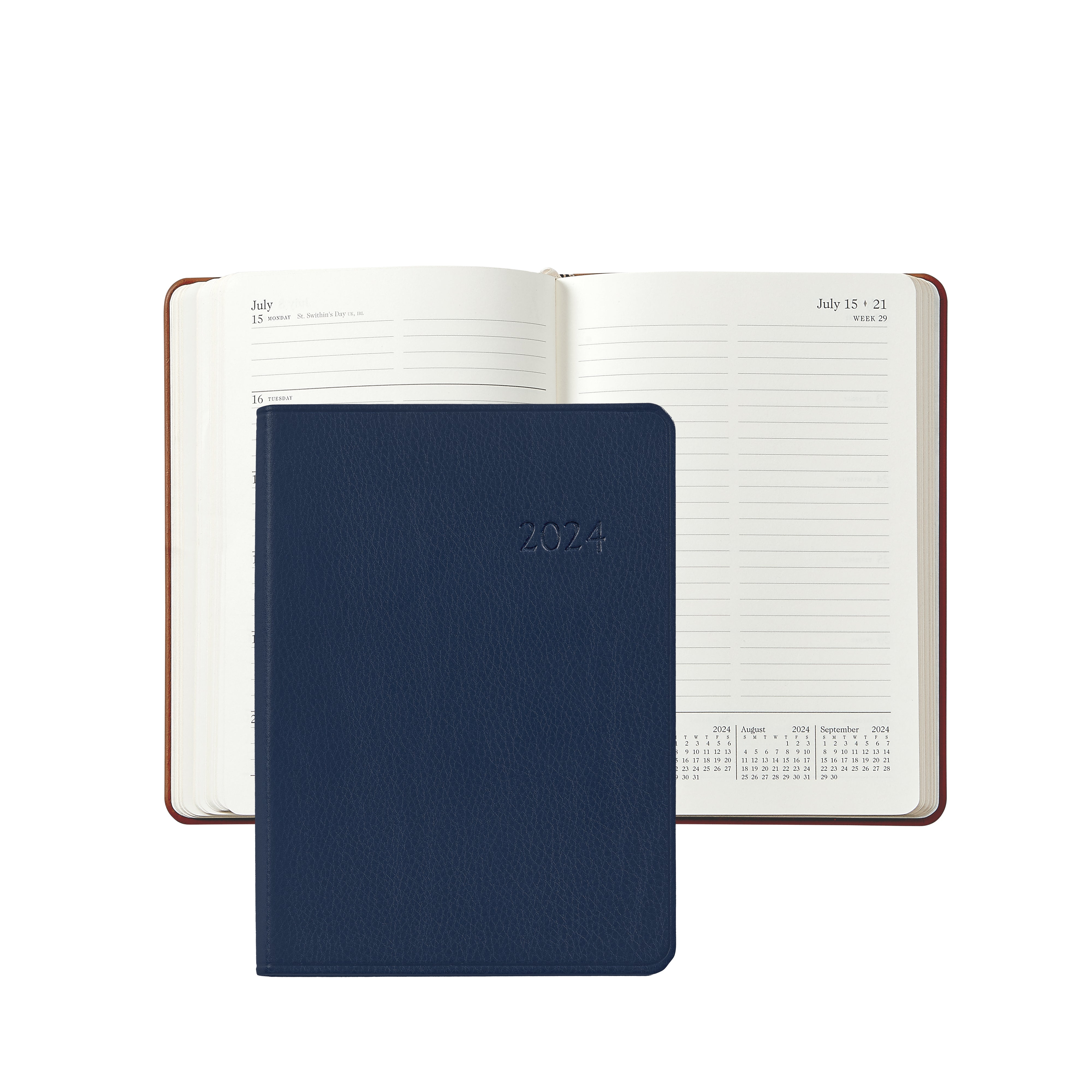 Graphic Image 2024 Notebook Blue Traditional Leather