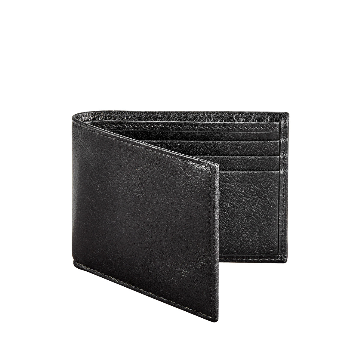 Graphic Image Slim Wallet Black Leather
