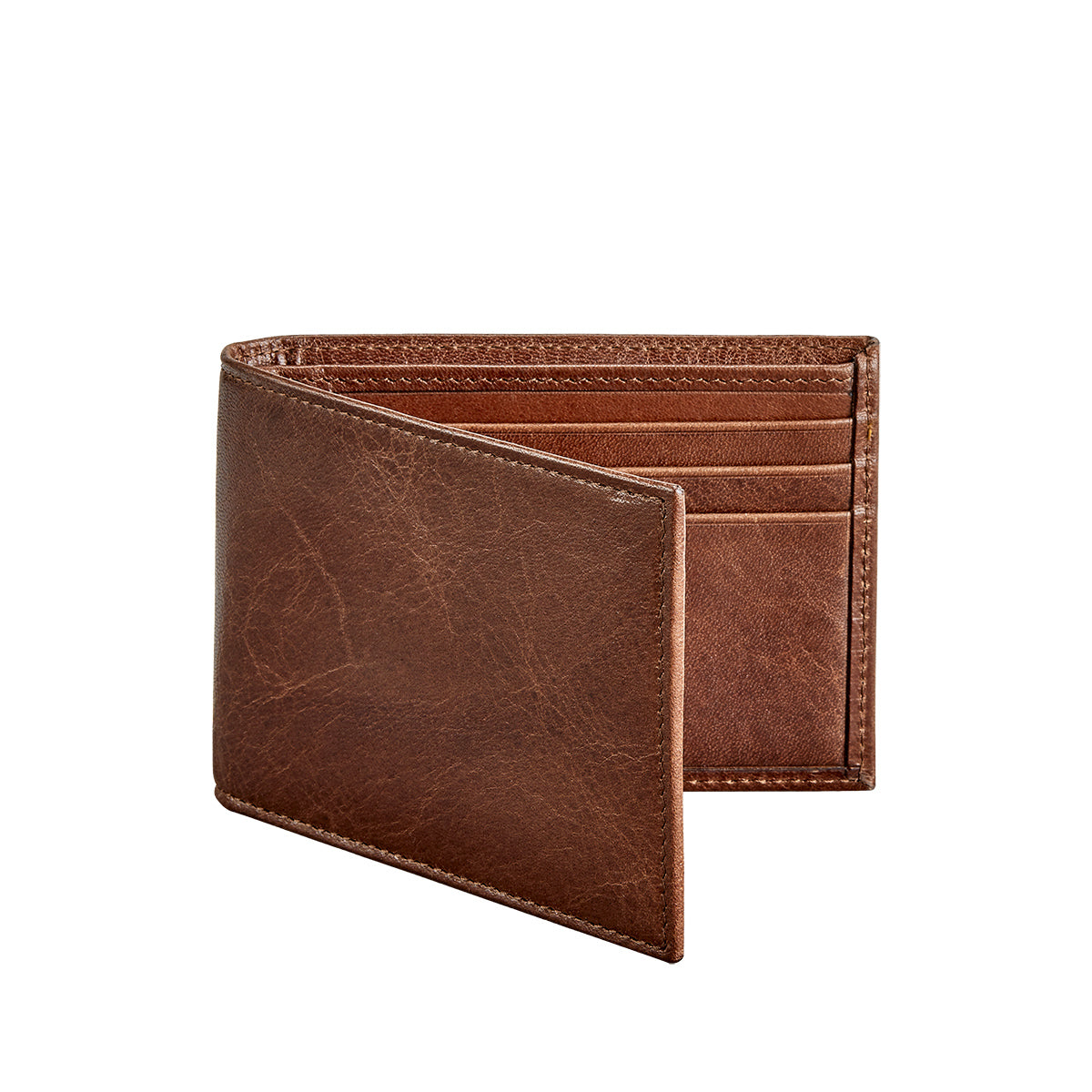 Graphic Image Slim Wallet Brown Leather