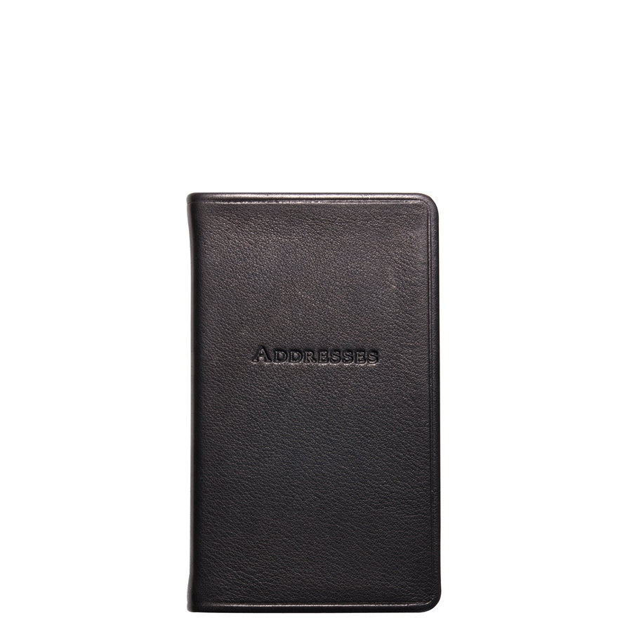 Graphic Image 5 Pocket Address Book Black Traditional Leather