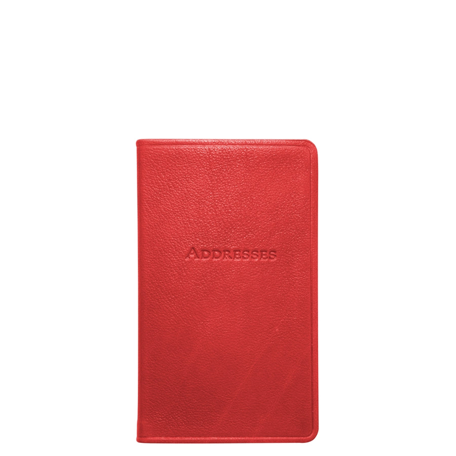 Graphic Image 5 Pocket Address Book Red Traditional Leather