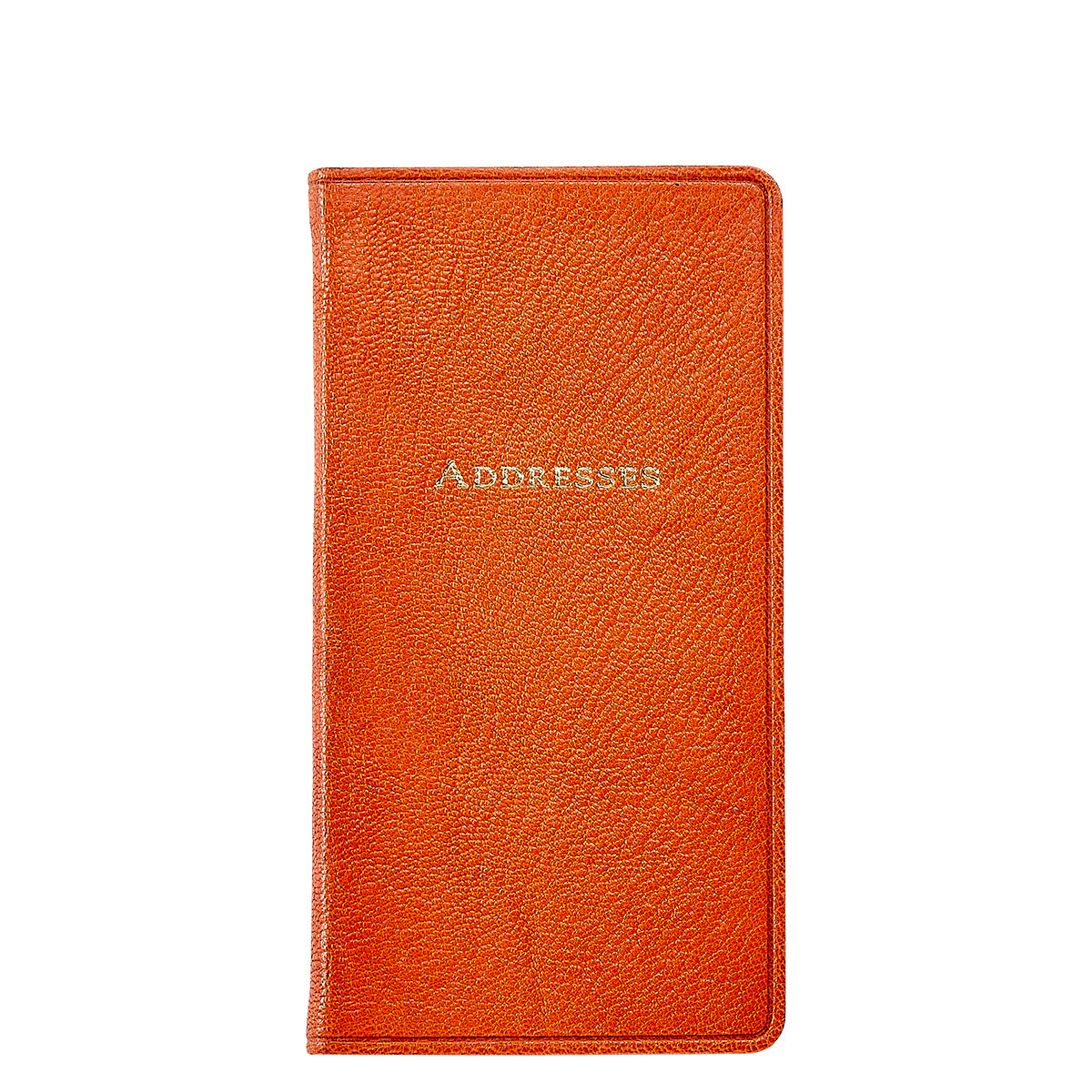 Graphic Image 6 Pocket Address Book Orange Pebble Grain Leather