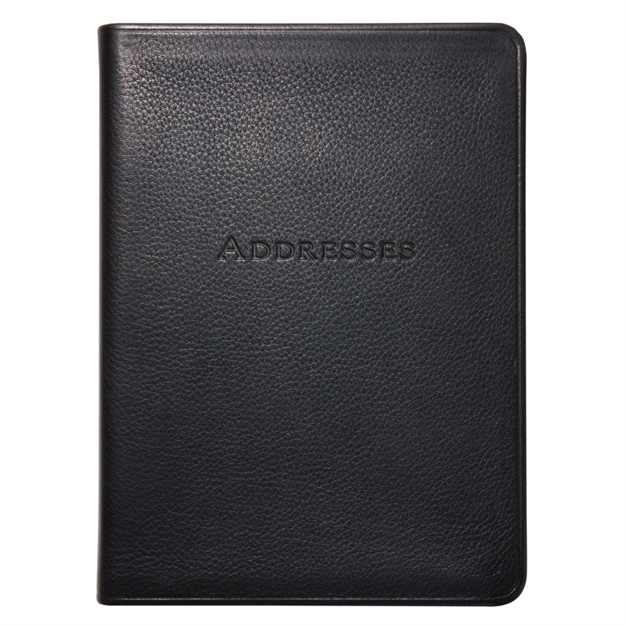 Graphic Image 7 Desk Address Book Black Traditional Leather