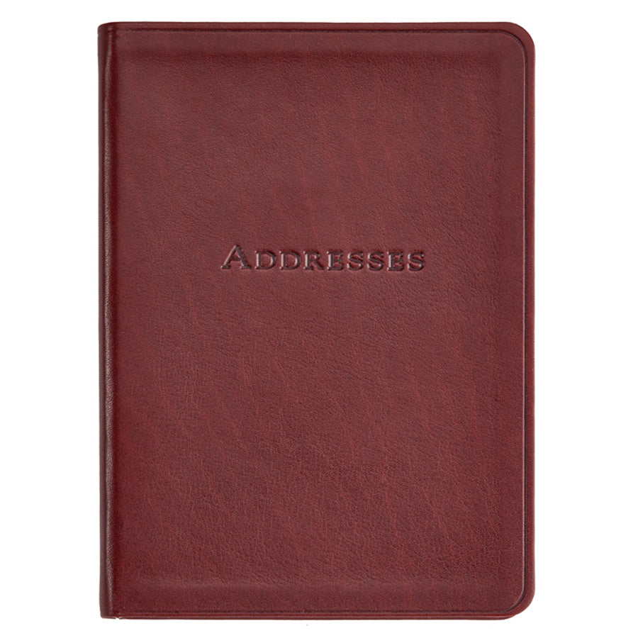 Graphic Image 7 Desk Address Book Burgundy Traditional Leather