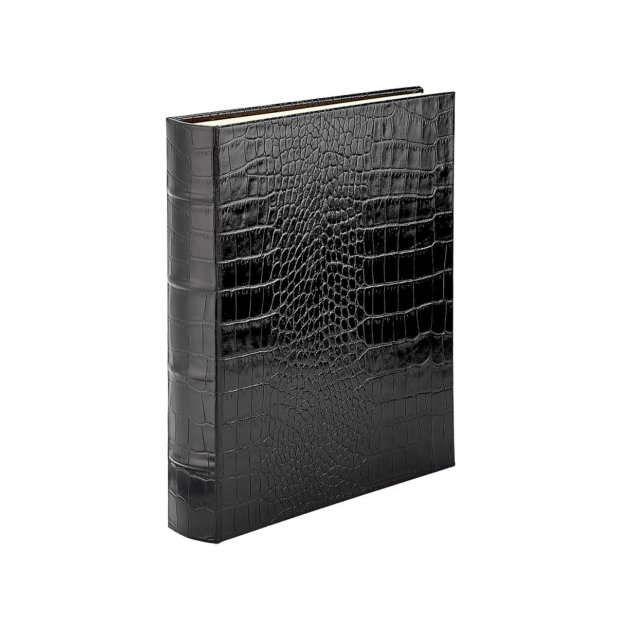 Graphic Image Junior Bound Album Black Crocodile Embossed Leather