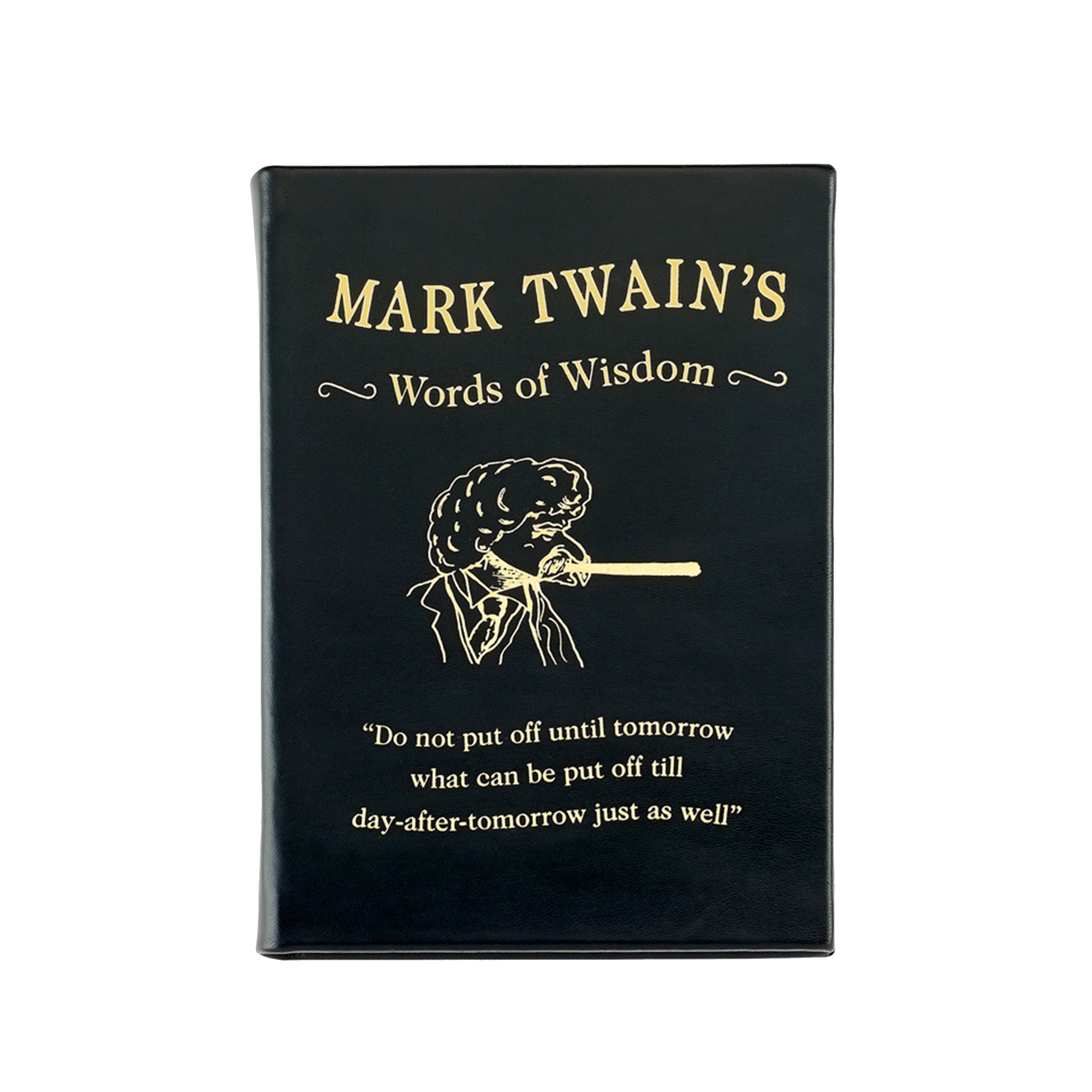 Graphic Image Mark Twain's Words Of Wisdom Black Bonded Leather