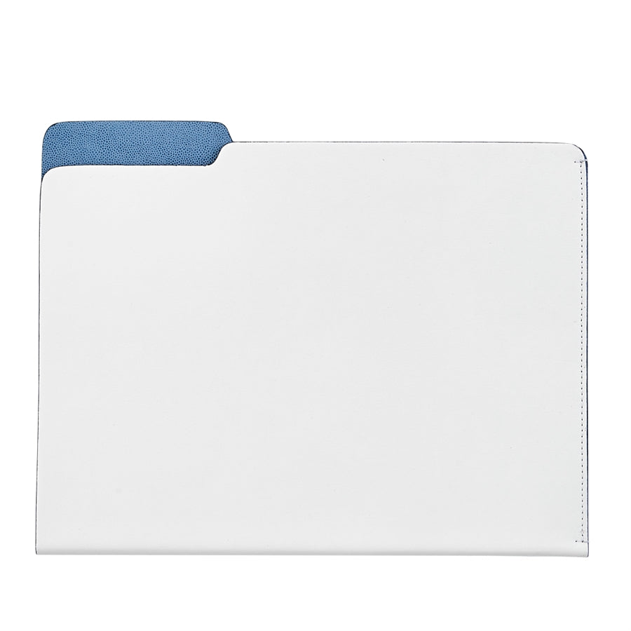 Graphic Image Carlo File Folder White Leather