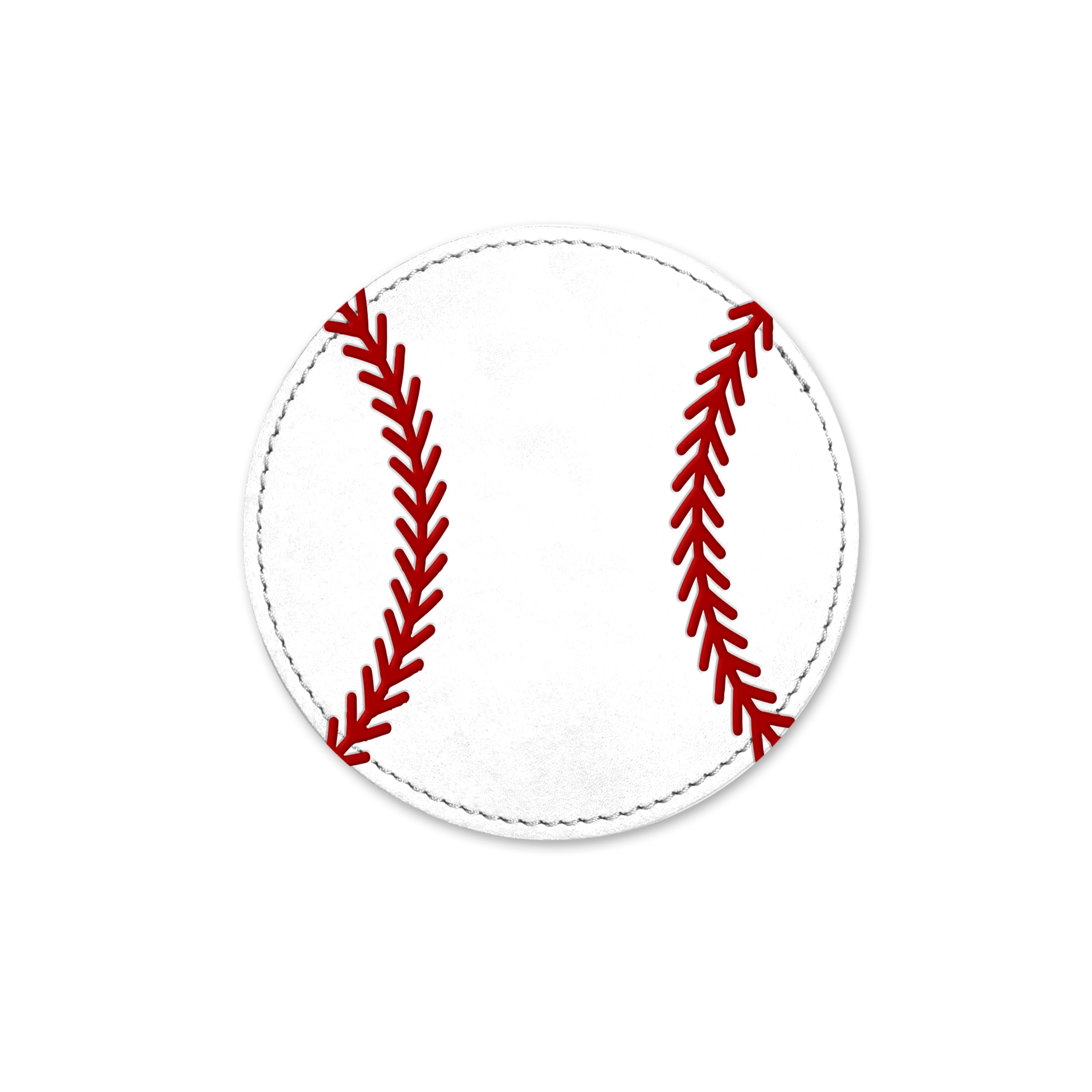 Graphic Image 4 Baseball Coasters White Traditional Leather