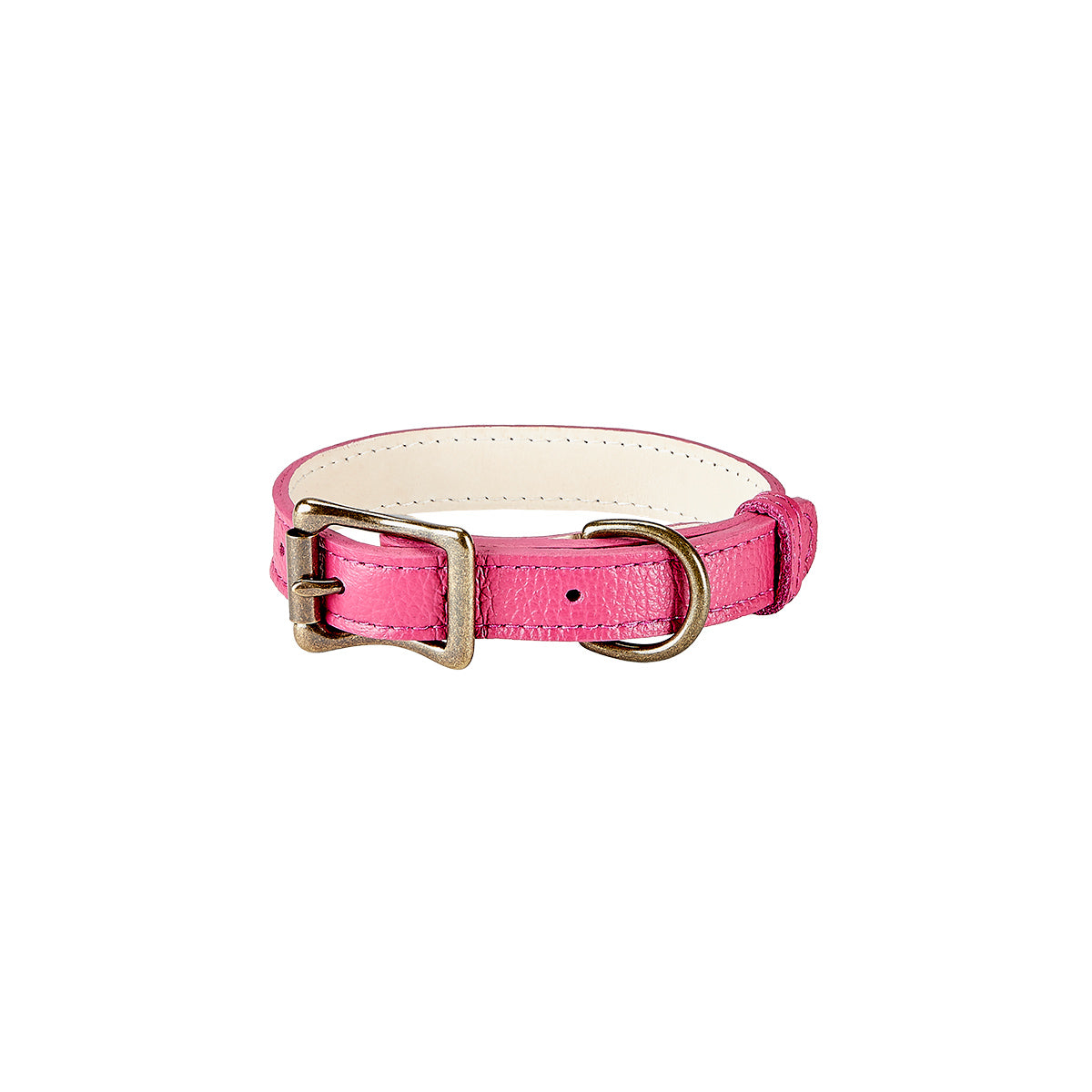 Graphic Image Small Dog Collar Pink Pebble Grain Leather