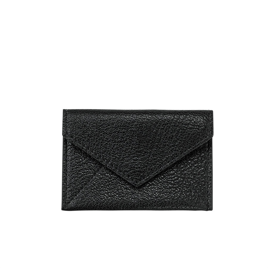 Graphic Image Mini Envelope Black Goatskin Leather