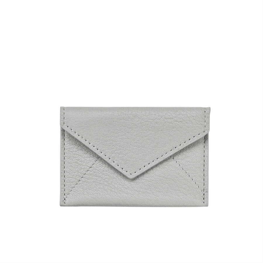 Graphic Image Mini Envelope Grey Goatskin Leather