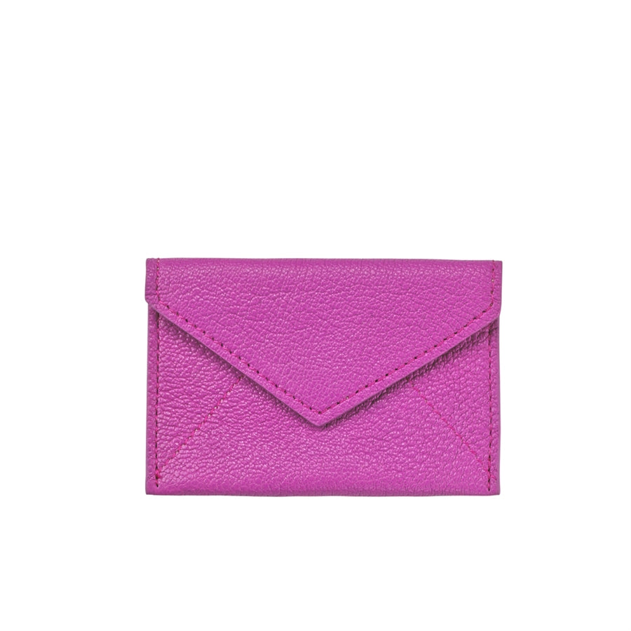 Graphic Image Mini Envelope Pink Goatskin Leather
