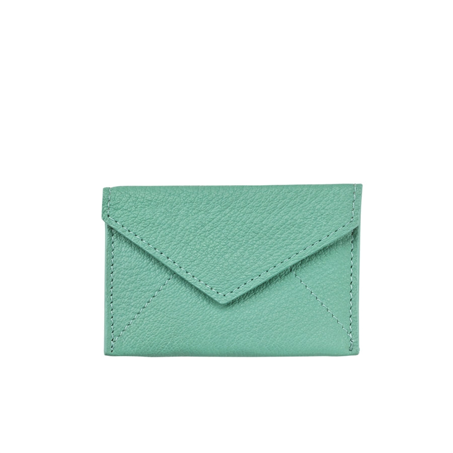 Graphic Image Mini Envelope Robin's Egg Blue Goatskin Leather