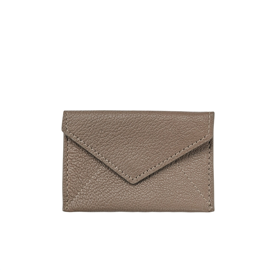 Graphic Image Mini Envelope Taupe Goatskin Leather