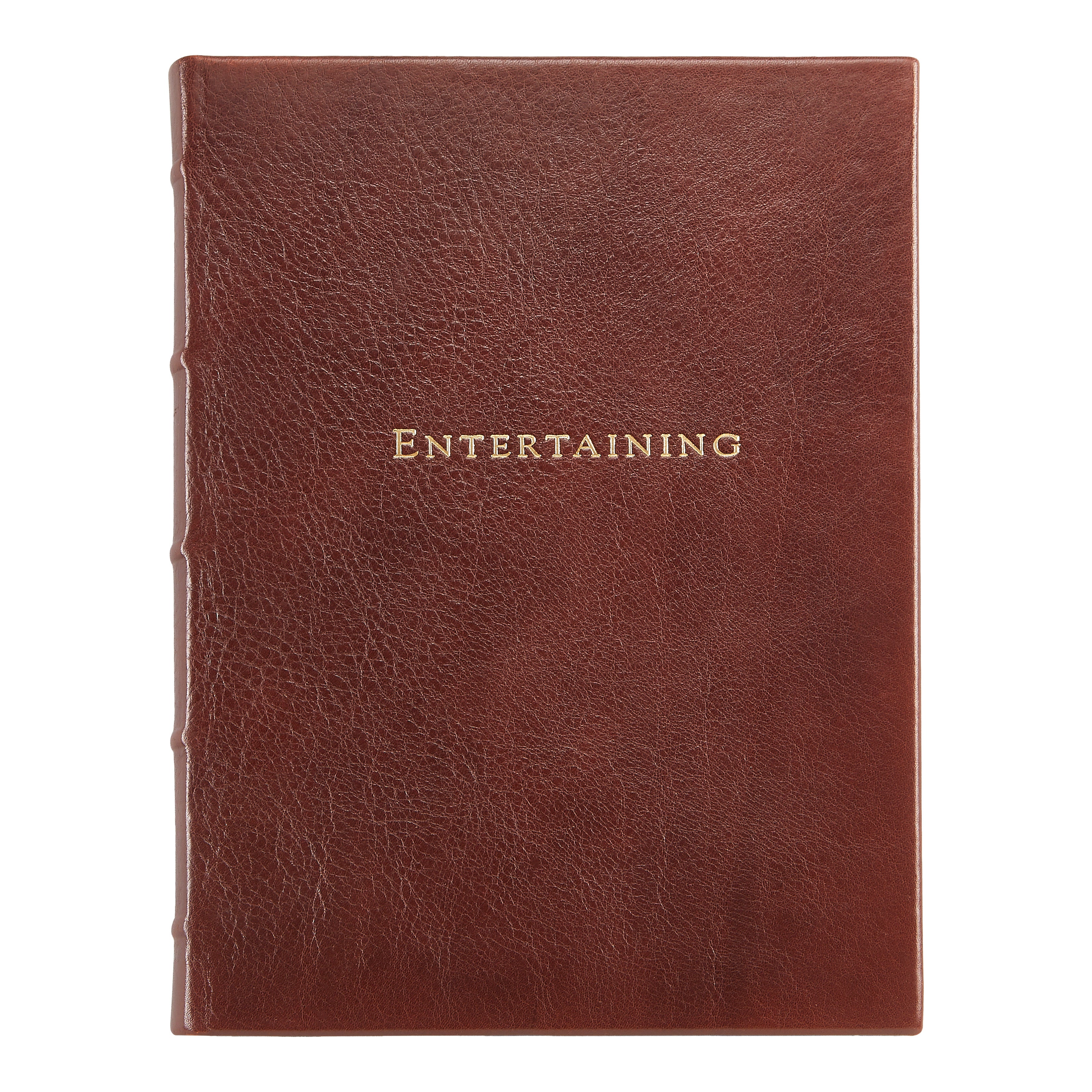Graphic Image Entertaining Book Brown Goatskin Leather