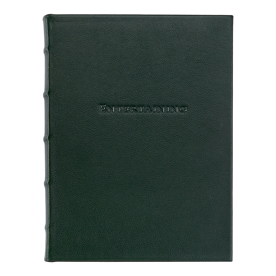 Graphic Image Entertaining Book Green Traditional Leather