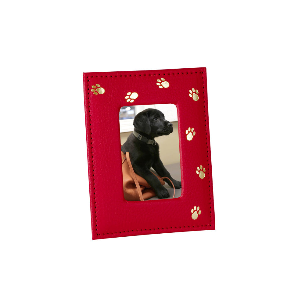 Graphic Image Pet Frame Red Pebble Grain Leather