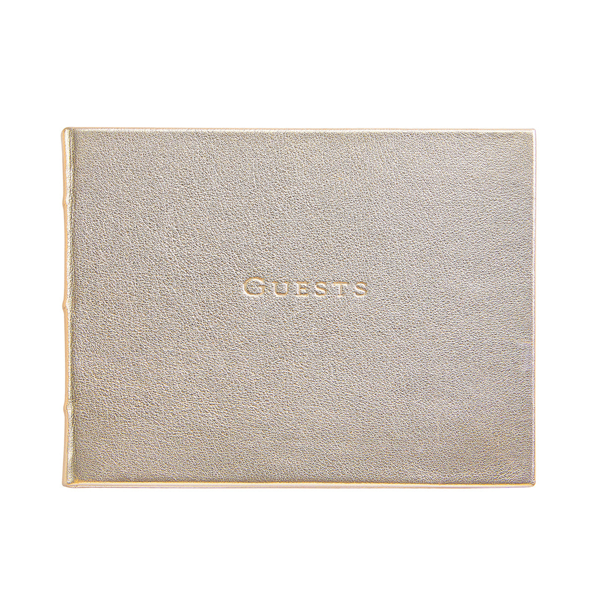 Graphic Image Guest Book White Gold Metallics Leather