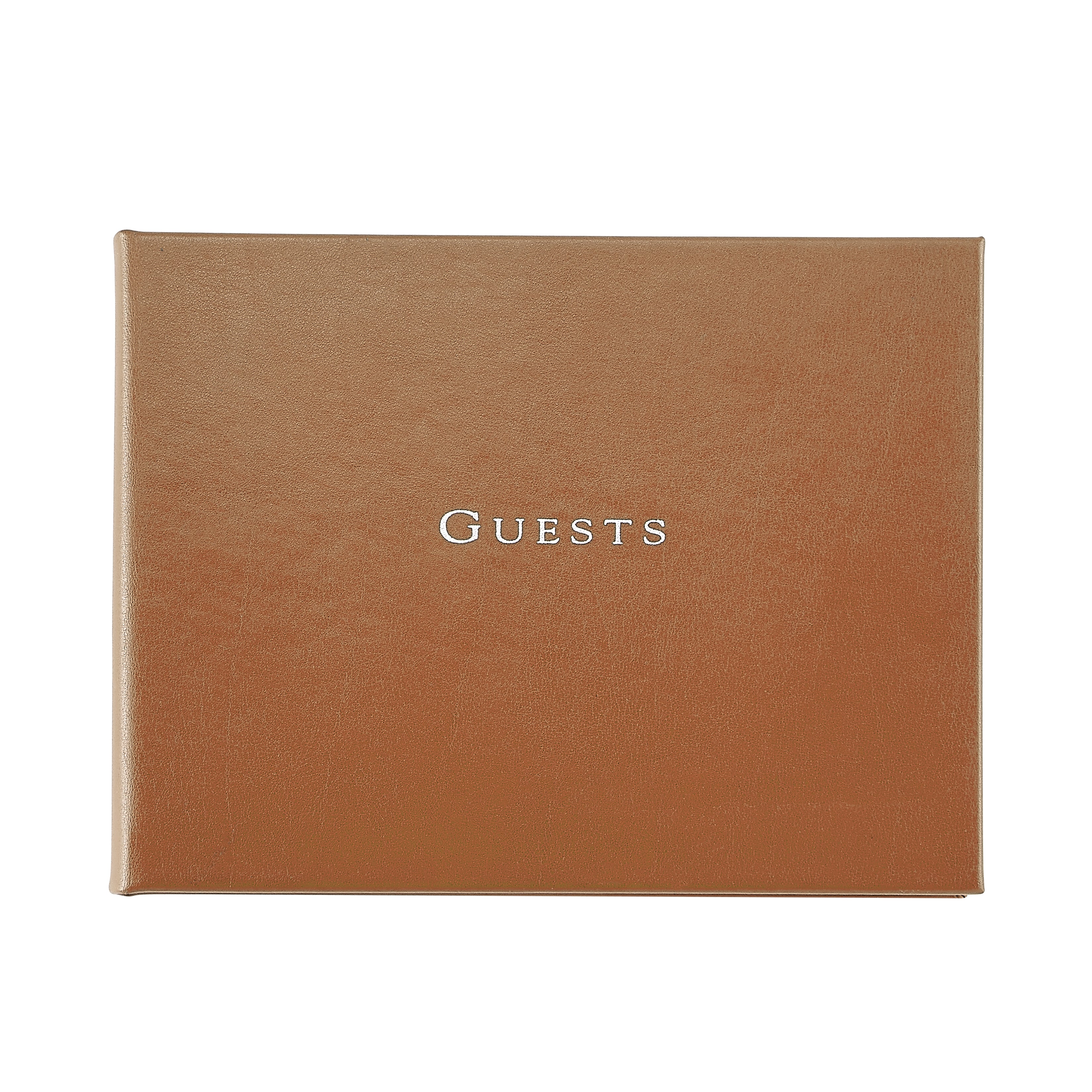 Graphic Image Guest Book Tan Bonded Leather