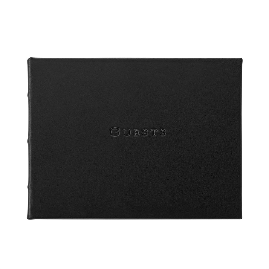 Graphic Image Guest Book Black Traditional Leather